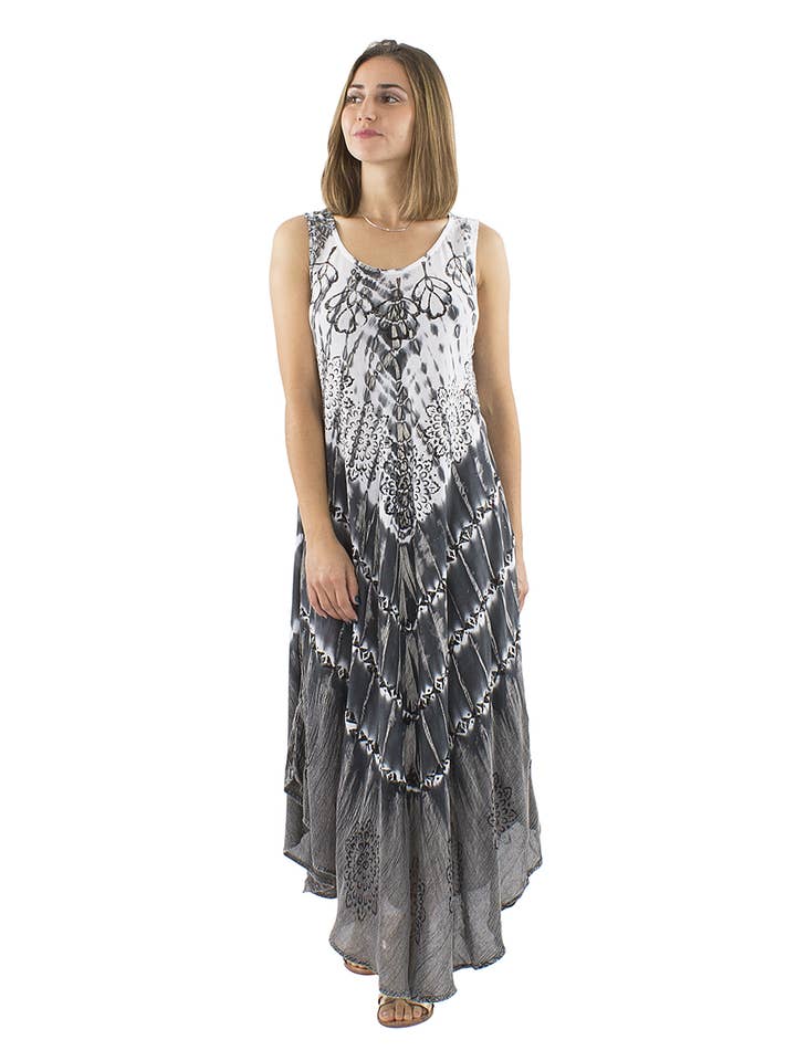 Coline - Vendita all'ingrosso Vestito - Donna - Vestito corto e midi da donna con motivo etnico e taglio asimmetrico