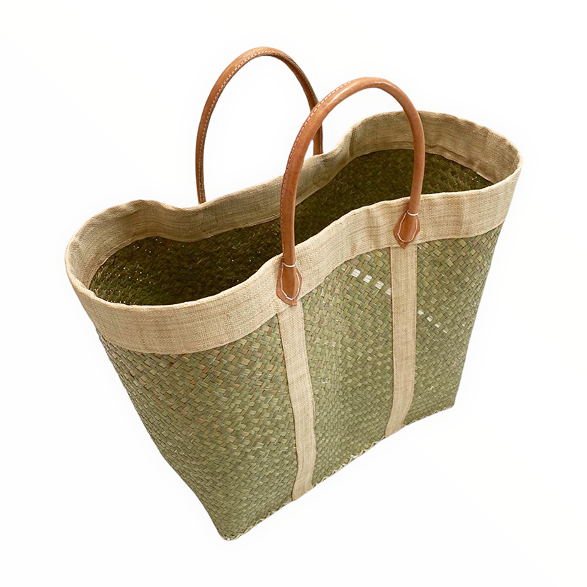 Le comptoir de la plage - Wholesale Beach Bag - Natural Tsimgy bag and rabane band, assorted lot3