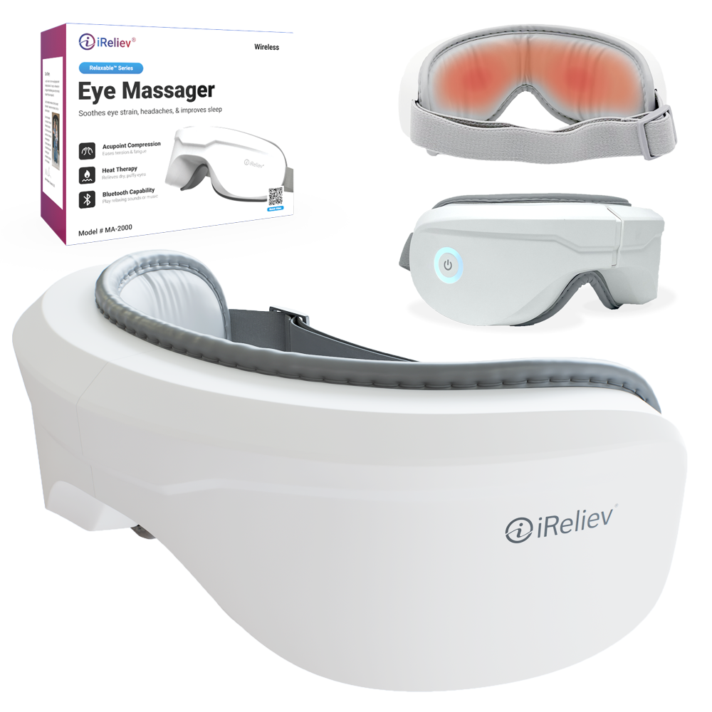 iReliev - Venta al por mayor Aparatos de estética - Masajeador Relajante para Ojos Relaxable™ con Calor1