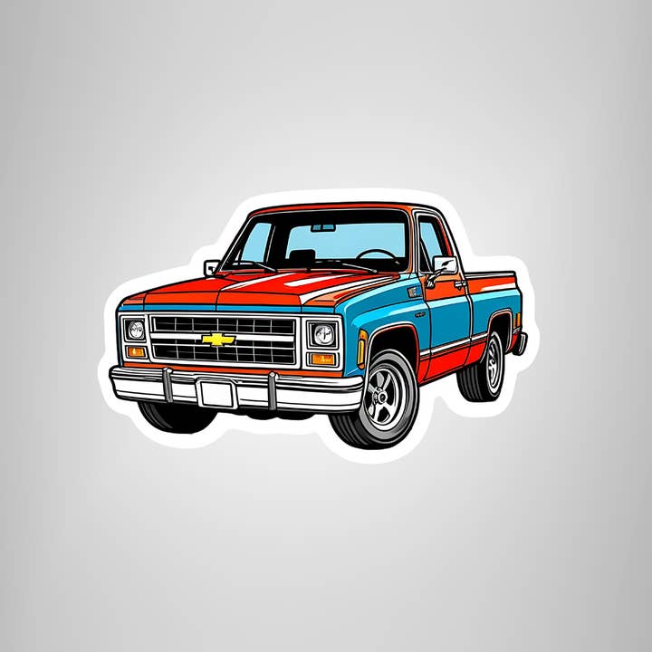 Coyote Color - Wholesale Sticker - Square Body Chevy Truck Premium Die Cut Waterproof Stickers1