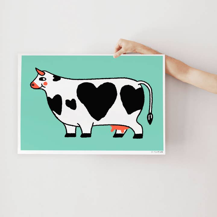 Love cow Art print for wholesale by Studio Toute
