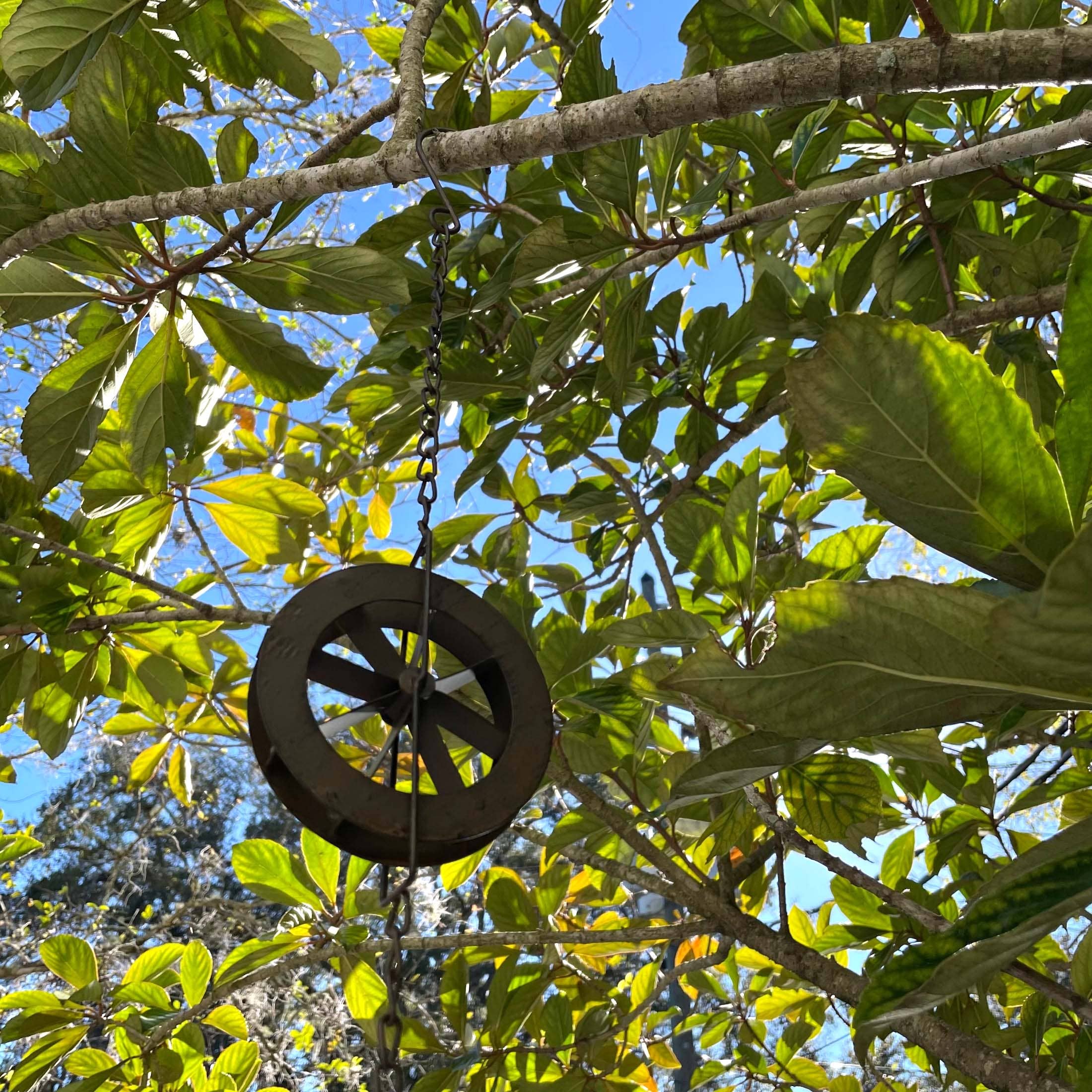 Zeckos - Wholesale Outdoor Ornament/Decor - 78-Inch Metal Rain Chain with 6 Water Wheels & Weighted Bell12