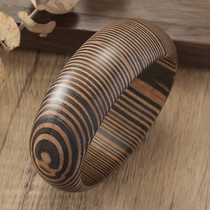 Pulseira Circular de Grão de Madeira Artesanal Joalharia Vintage S5P032 por atacado de alberalkirk