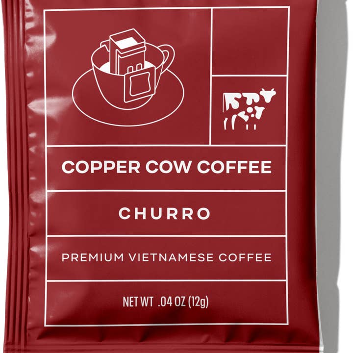 Copper Cow Coffee - Wholesale Ground Coffee - Coffee - Churro Pour-Over Tray (12ct) I 4 Pack Case