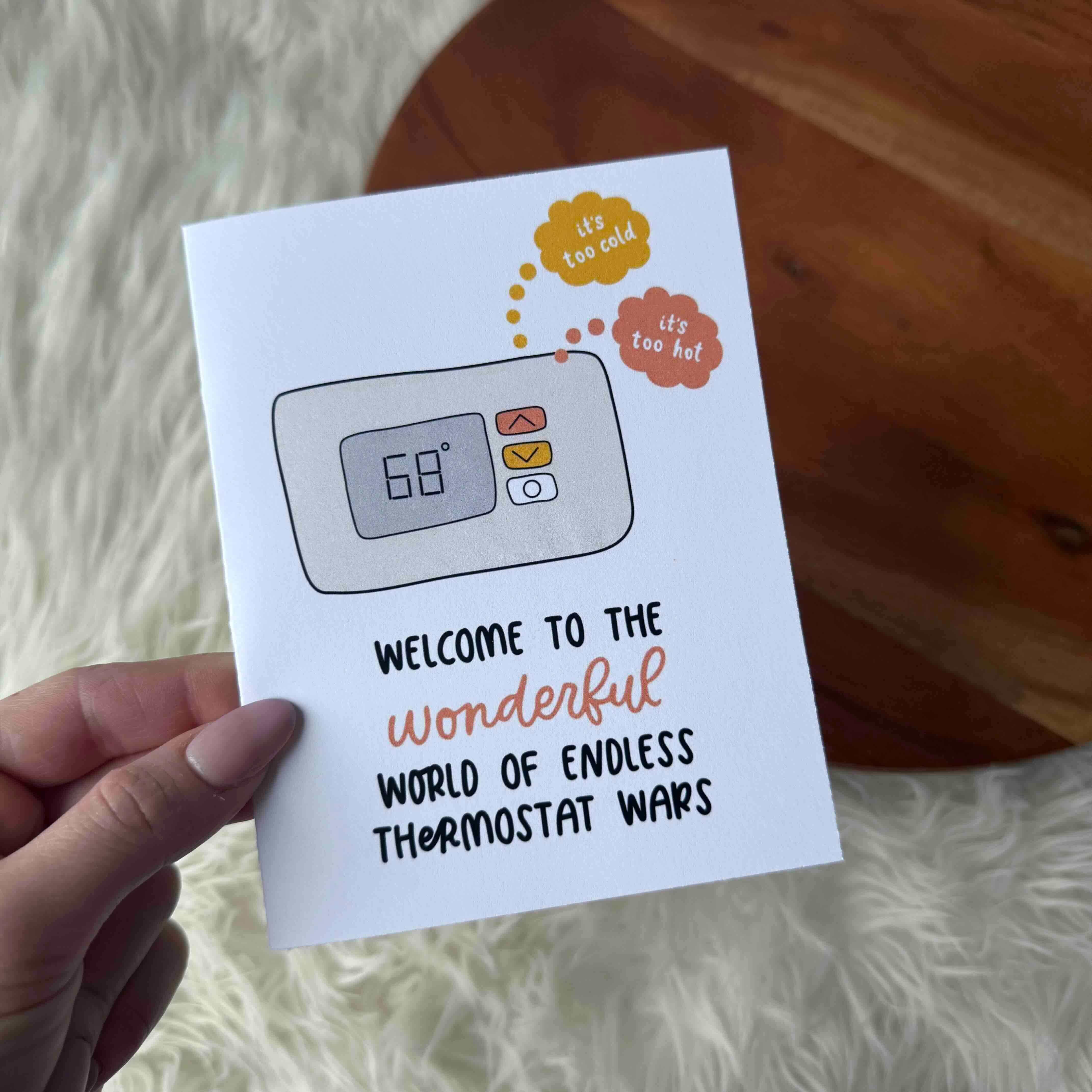 Big Moods - Wholesale Wedding Card - "Welcome to the endless thermostat war" Funny Wedding Card2