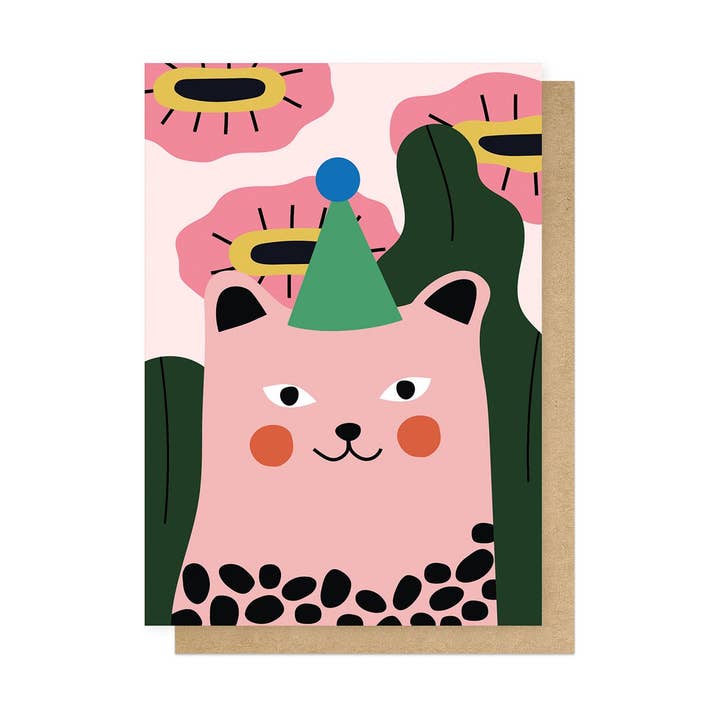 Leopard Birthday Greetings Card for wholesale by East End Prints - Greetings Cards & Postcards