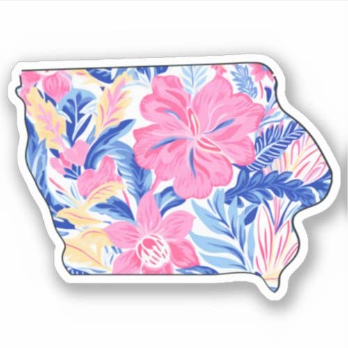 Iowa State - Tropical Sticker - Bring Summer Vibes! for wholesale by Lake Bar Gifts