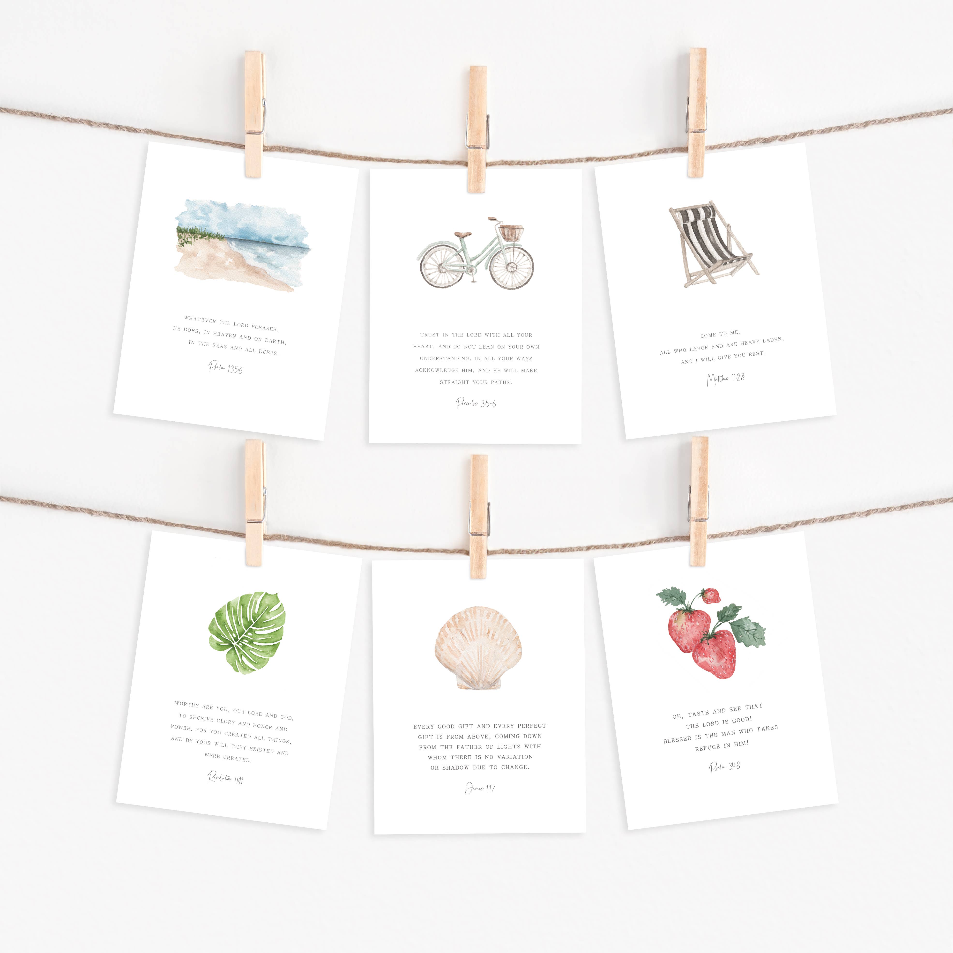 Me and Mary Shop - Wholesale Stationery/Notecard Set - Watercolor Bible Scripture Cards – SUMMER2