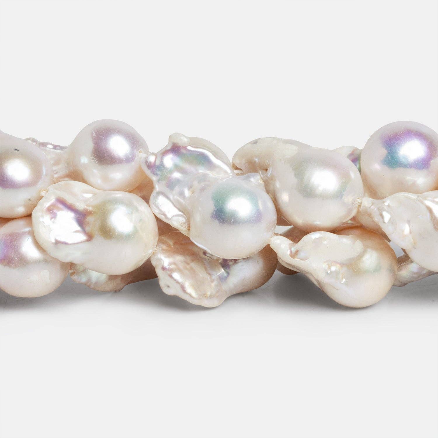 The Bead Traders - Wholesale Beads - 20x12mm White Ultra Baroque Pearls 16 inch 18 pieces0