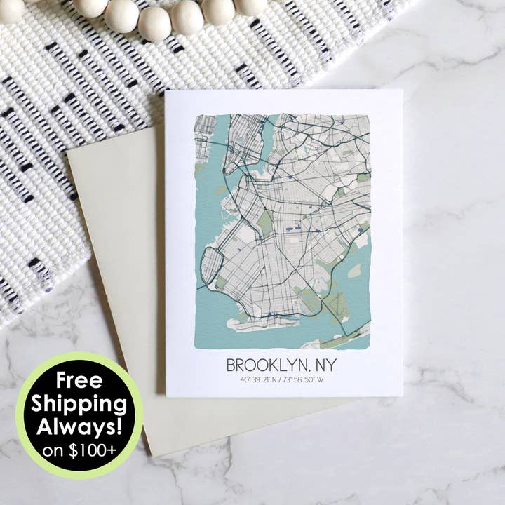 Sparks House Co. - Wholesale Stationery/Notecard Set - Brooklyn New York city map notecards, custom city cards1