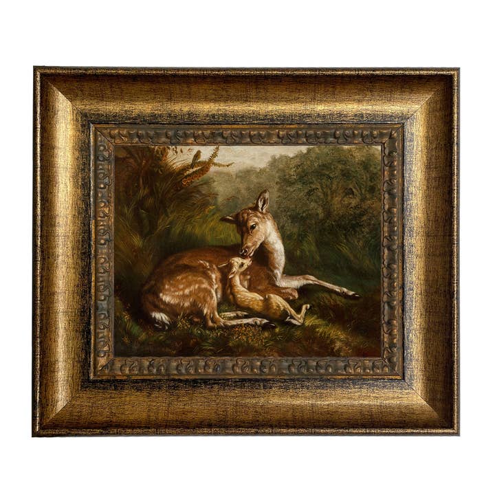 Madison Bay Co. - Historical Home Decor Reproductions - Wholesale Art Print - Doe and Fawn Vintage Painting Print on Canvas3