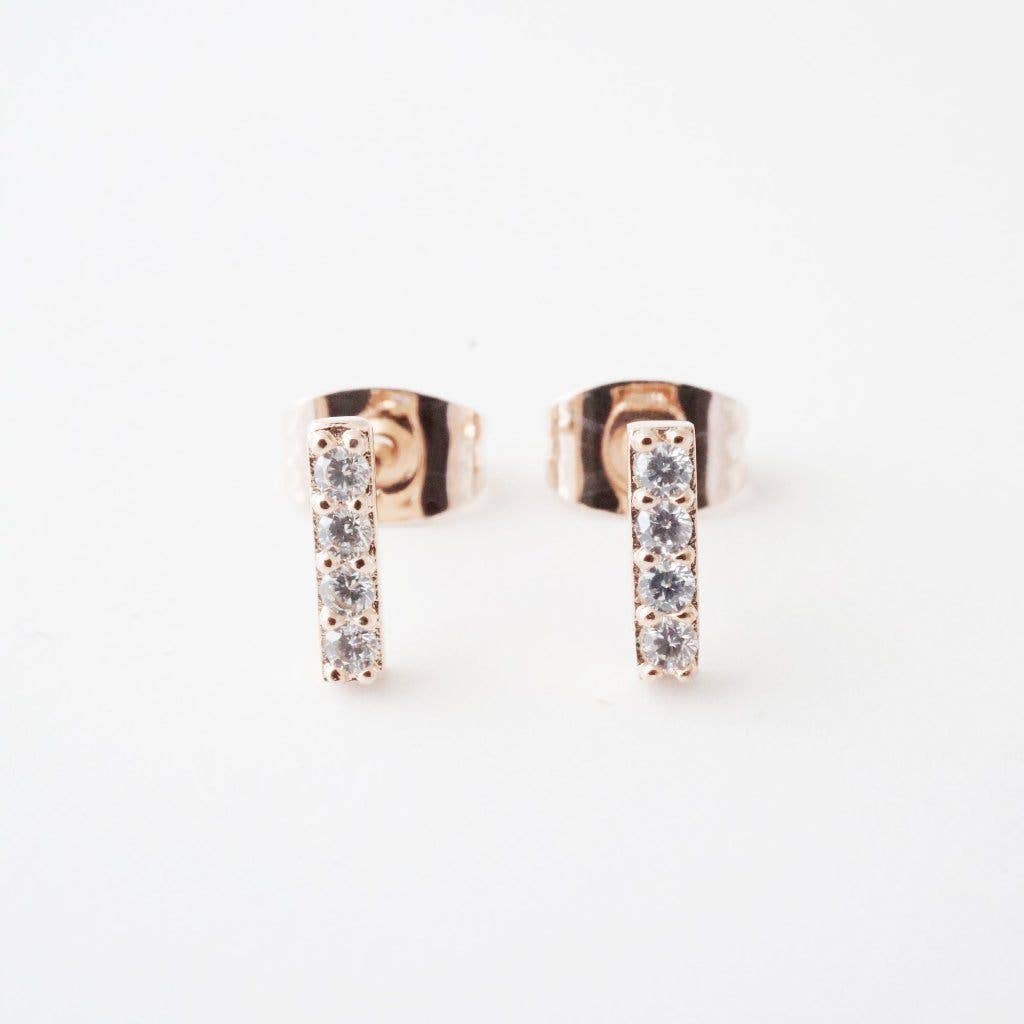 Honeycat Jewelry - Wholesale Dangle Earrings - Flat Drop Crystal Bar Earrings6