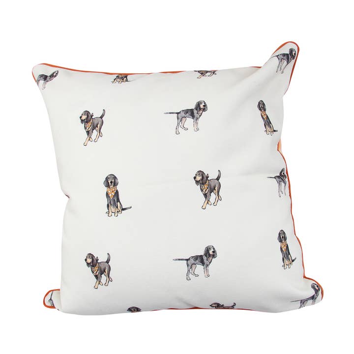 Bluetick Coonhound Gingham Pillow for wholesale by Barrel Down South