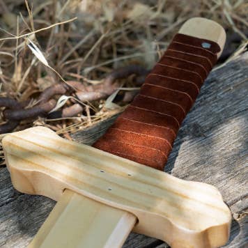 Backwoods Provisions - Wholesale Classic Toy - Kids - Sturdy Wooden Sword with Leather Wrapped Handle