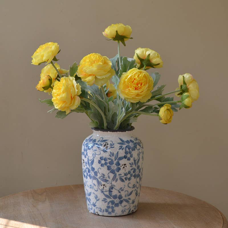 Sweet Home Deco – Großhandel Künstliche Blumen – 19'' Seidenranunkel Einzelflor mit 3 Blütenzweigen, Frühlingsranunkel4