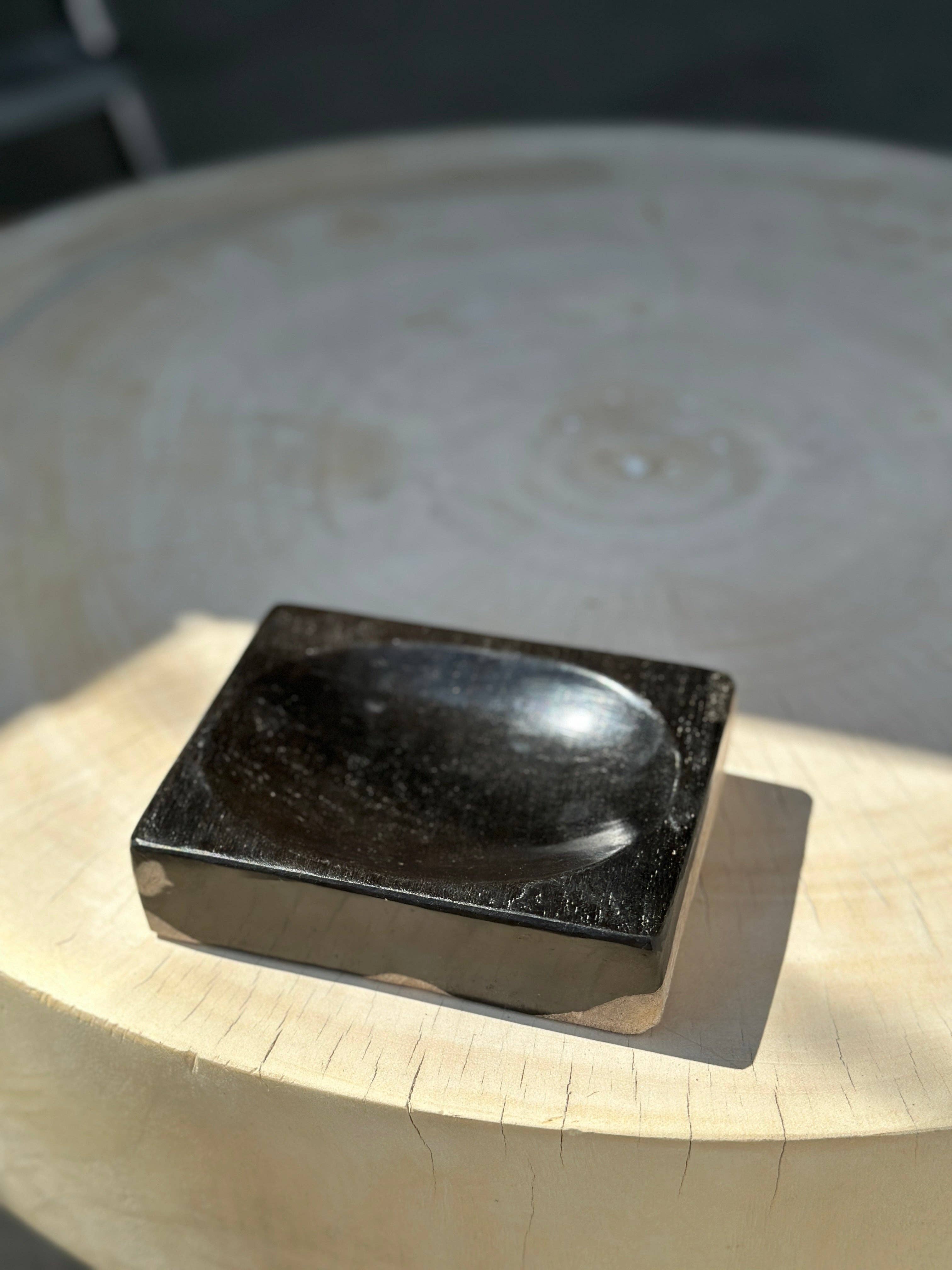 Office Objets - Wholesale Bath Soap Dish - Petrified wood soap dish with white underside19