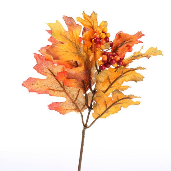 Factory Direct Craft - Wholesale Artificial Flowers - Artificial Autumn Oak Leaf and Berries Pick3