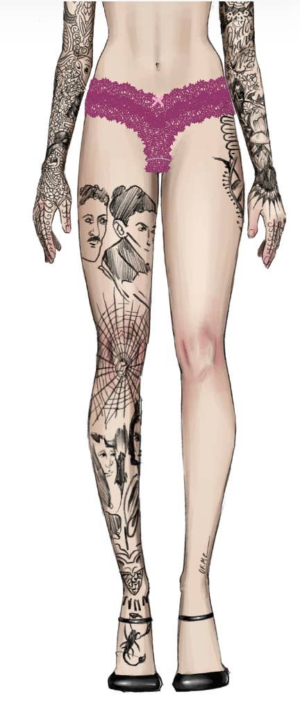 House of Desire - Venta al por mayor Ropa interior - Mujer - TANGA CON ENCAJE LANA Y ESCOTE EN V3