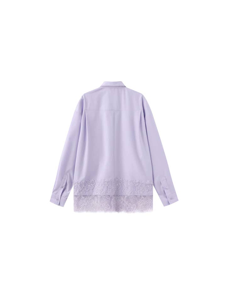 CUBIC – wholesale Buttoned-down shirt – Women's – Lace Panel Shirt3