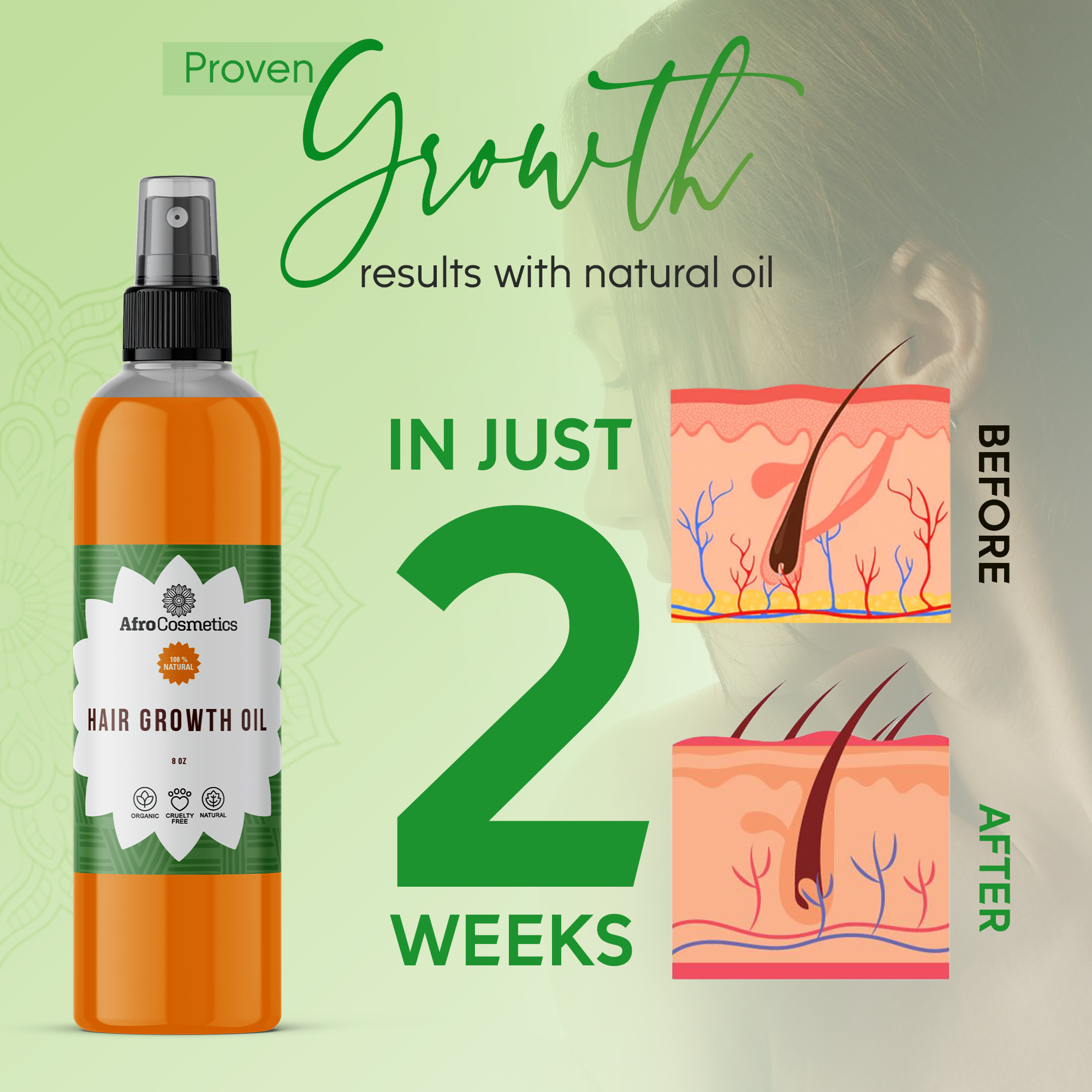 AfroCosmetics & Culture - Vente Huiles pour cheveux - Huile de croissance capillaire au romarin, clous de girofle et huile de ricin1