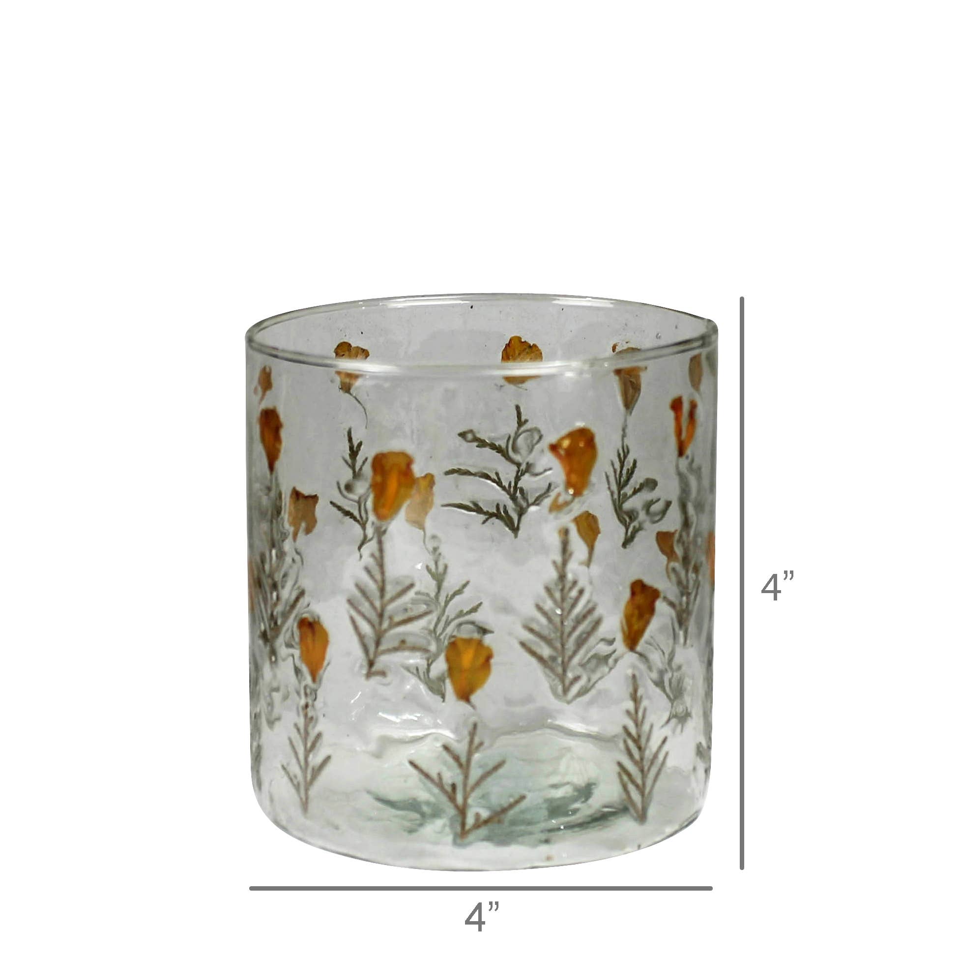 HomArt - Wholesale Kaarsenhouder - Kleine Bloemen Orkaan, Glas - Sm1
