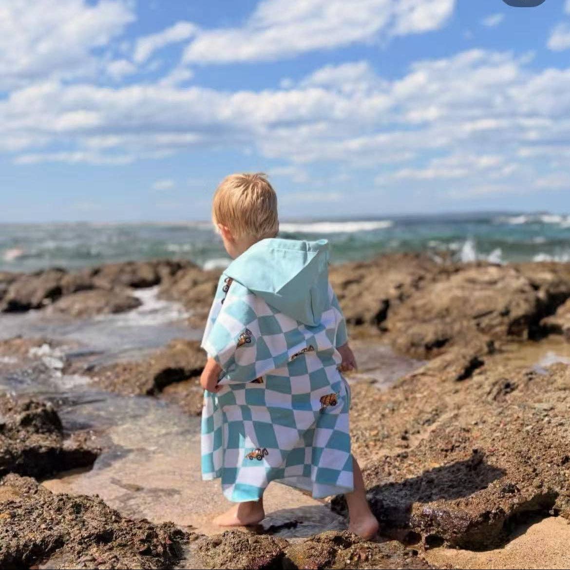 LESIMO - Wholesale Hooded Towel - Kids & Baby - 【Upgraded Edition】Sand Free Kids Hooded Towel - Busy Trucks2