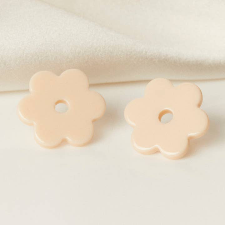 Small Ivory Acetate Daisy Earrings for wholesale by Cities in Dust Jewelry