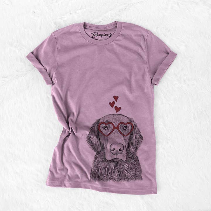 Inkopious - Wholesale Screen Printed T-Shirt - Women's - Pippin the Flat Coated Retriever - Bella Canvas Unisex Crewneck2