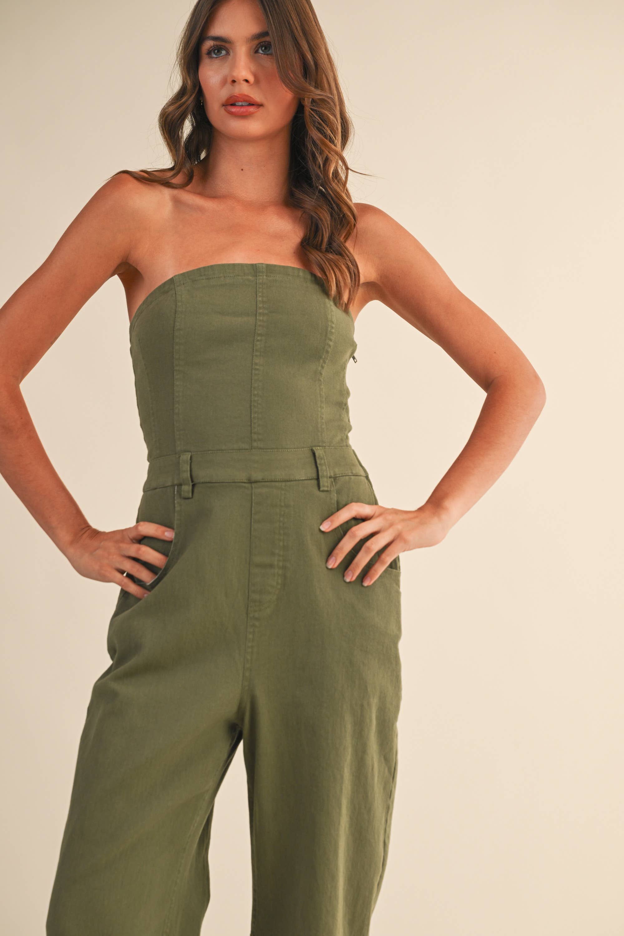 Klesis - Wholesale Jumpsuit - Women's - IJP3099-G STRAPLESS BARREL PANTS JUMPSUIT11