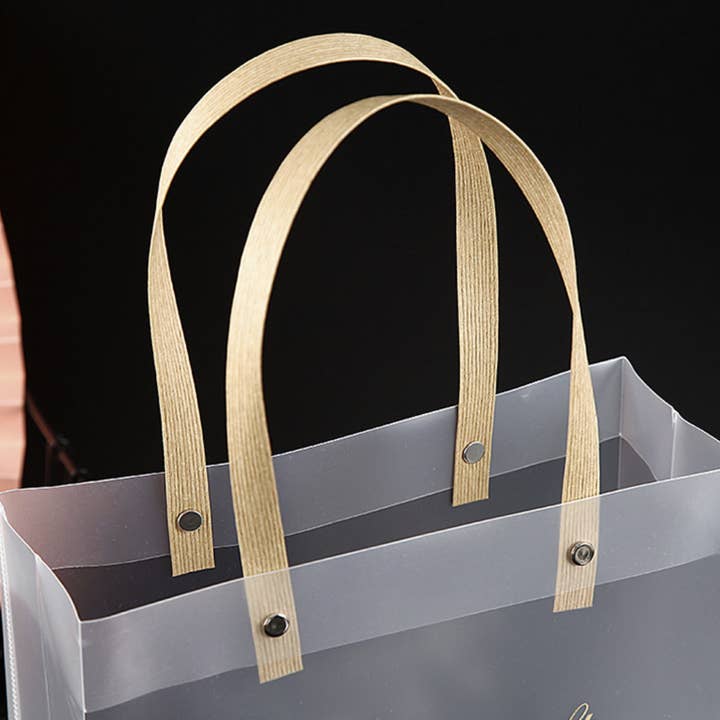ByHome - Wholesale Gift Bag - 25pcs, transparent frosted PVC paper gold rope gift bag6