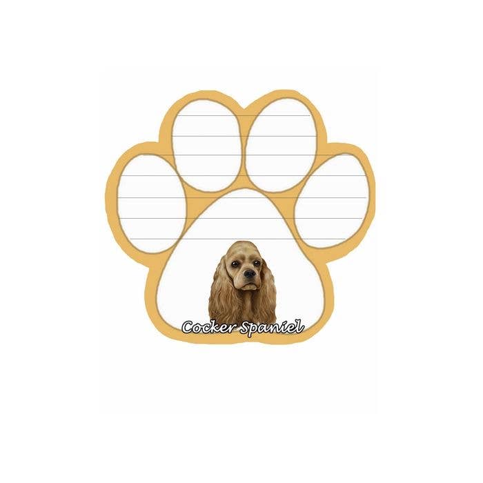 Cocker Spaniel - Buff XXX Paw Note Pads for wholesale by E&S Pets