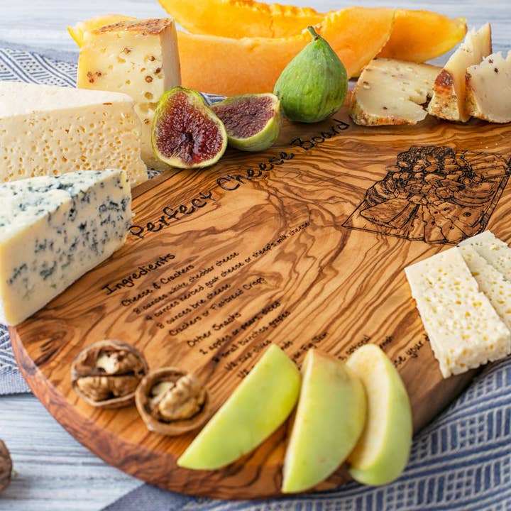 Træ opskrift indgraveret servering Charcuterie Board for engroshandel hos Forest Decor
