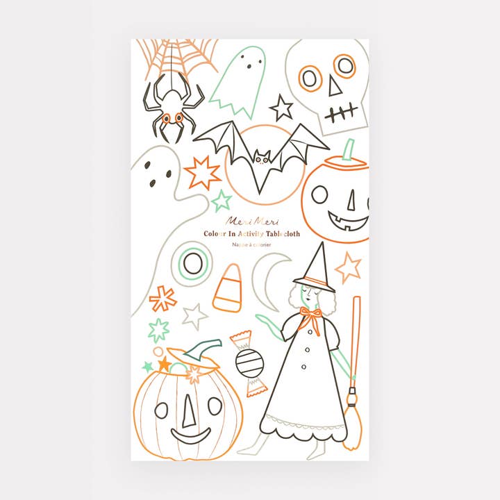 Halloween Colour In Activity Tablecloth for wholesale by Meri Meri