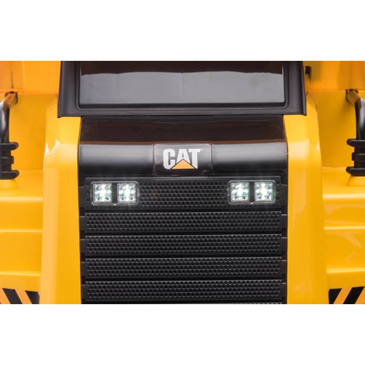 Yellow 12V CAT Electric Dump Truck 1 Seater Ride-on for wholesale on Faire9