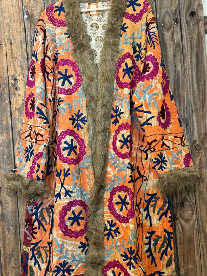 Canyon Bloom Coat 013 (Long-Length) | Penny Lane Style Boho for wholesale by Wylder Trading Company