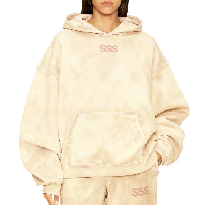 Hoodie surdimensionné / Beige délavé pour la vente par Smart SwimSuits