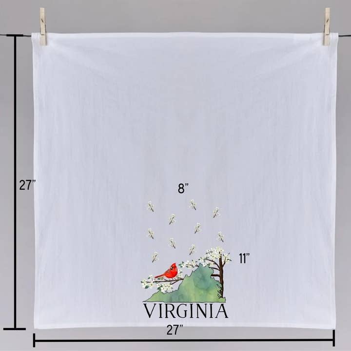 Sweetgum Studio - Wholesale Tea Towel - State Of Virginia Tea Towel1