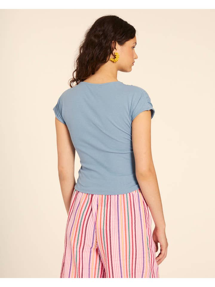 Pepaloves - Wholesale Knit Top - Women's - CAMISETA CRUZADA AZUL3