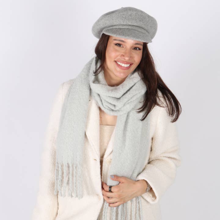 Solid Asymmetrical Oblong Woven Scarf for wholesale by David And Young