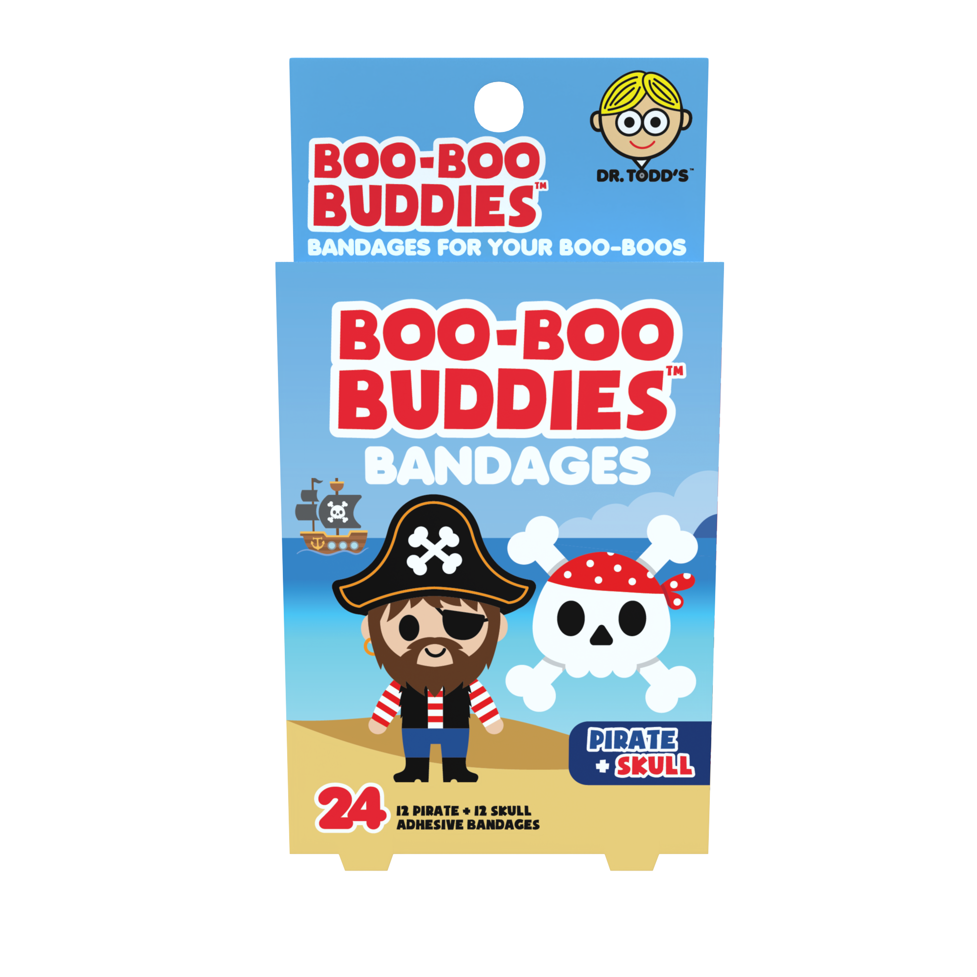Boo Boo Buddies - Wholesale Bandaids/Bandages - Kids Bandages – Pirate + Skull (24 Count, Latex-Free)3