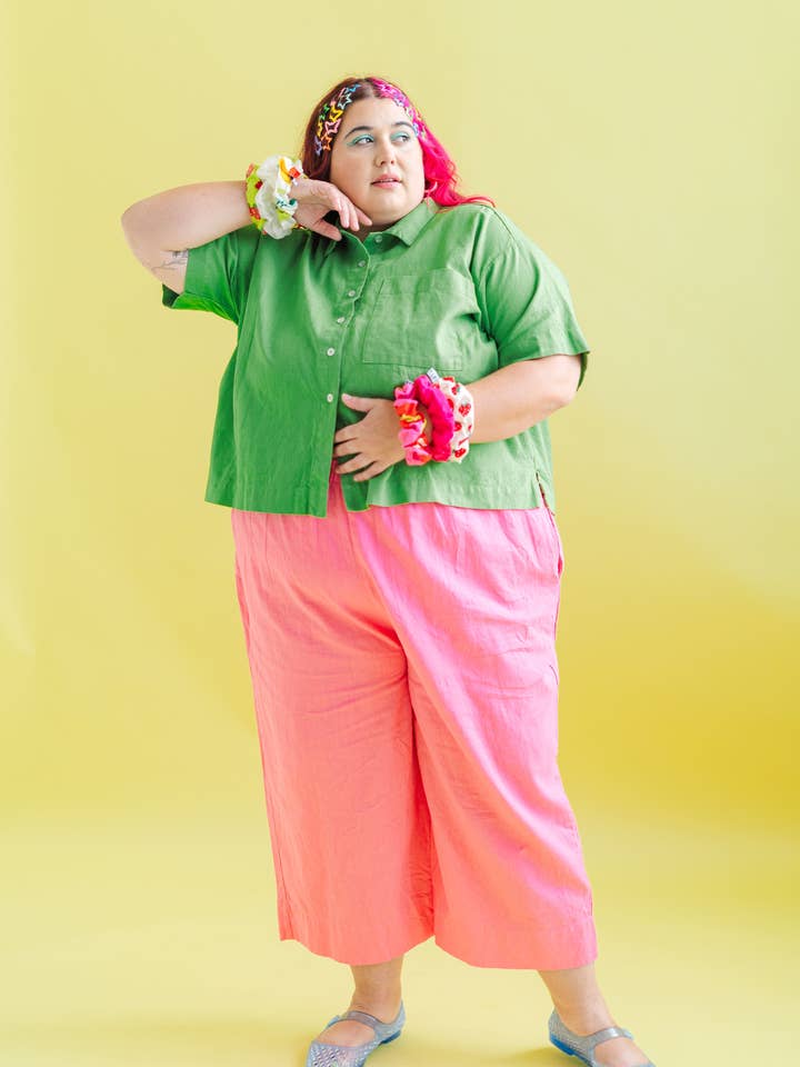 Nettle Studios - Wholesale Pants - Women's - Size Inclusive Plus Size Wide Leg Pant Bubblegum Pink Linen11