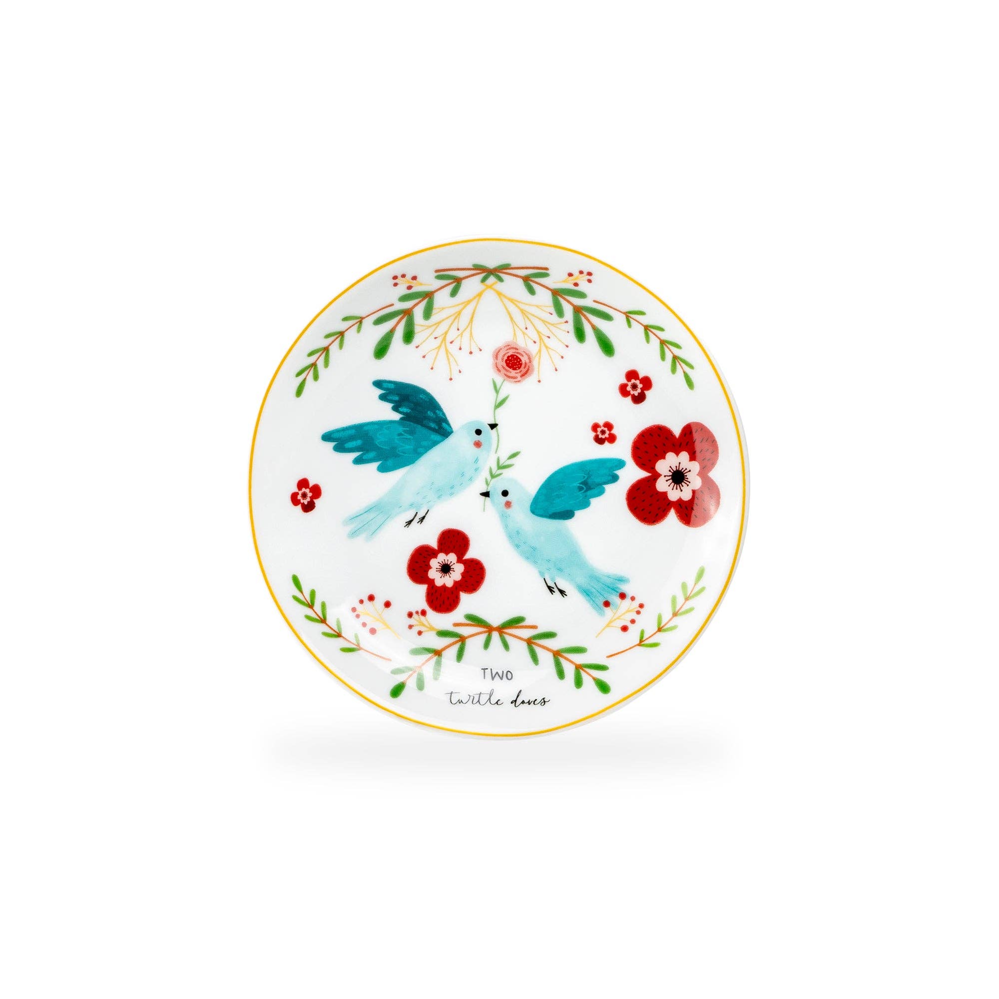 Grace Teaware - Wholesale Appetizer Serveware - 12 Days of Christmas Fine Porcelain Appetizer Plate Set - Metal Rack Version7