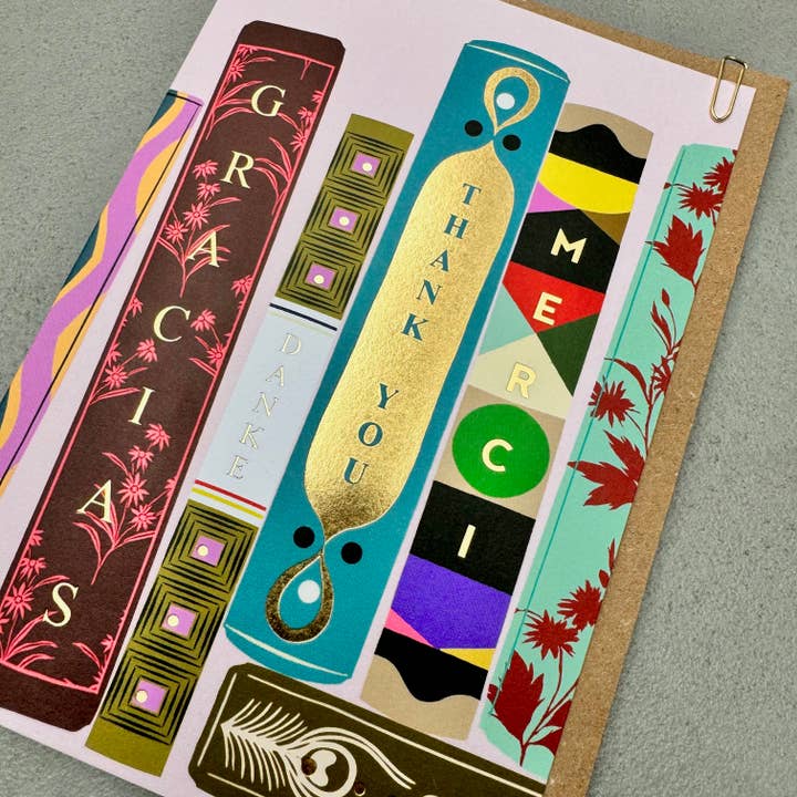 Pavilion - Wholesale Thank You Card - Decorative Book Literary Library Foiled Thank You Card 3