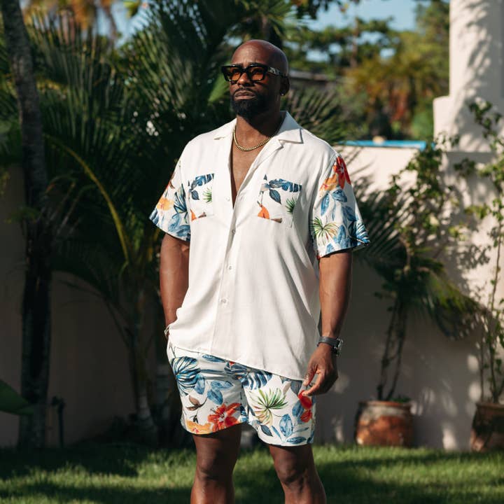 Paraíso Locker Sitz Viskose Kurzarmhemd + Shorts Set für den Großhandel von EIGHT X