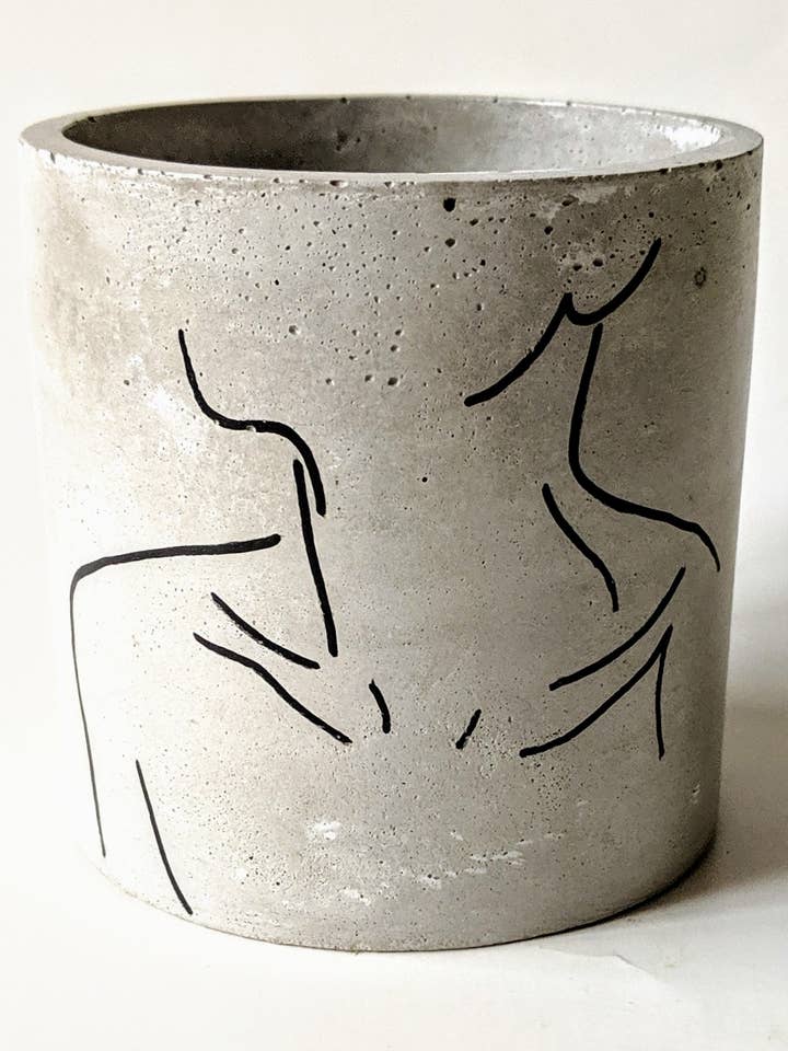 Alex Concrete Planter Plant Pot Candle Vessel for wholesale by ForgottenProperty