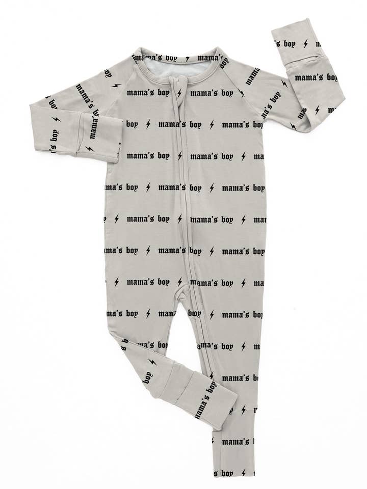 One Little Love Co - Wholesale Clothing Set - Baby - Mama’s Boy | Cream Bamboo Romper