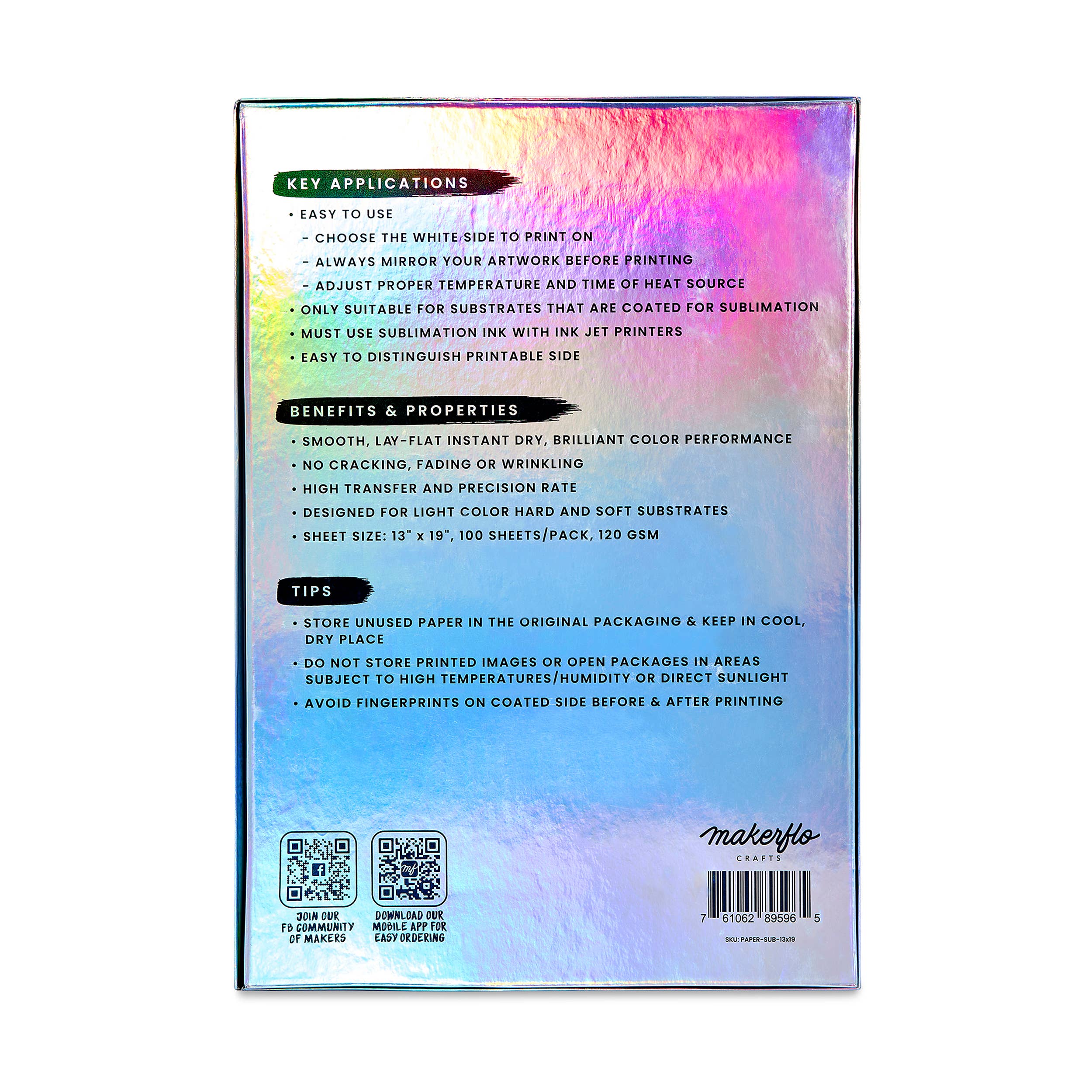 MakerFlo - Wholesale Craft Supplies - Makerflo Sublimation Paper 100 Sheets Heat Transfer Paper5