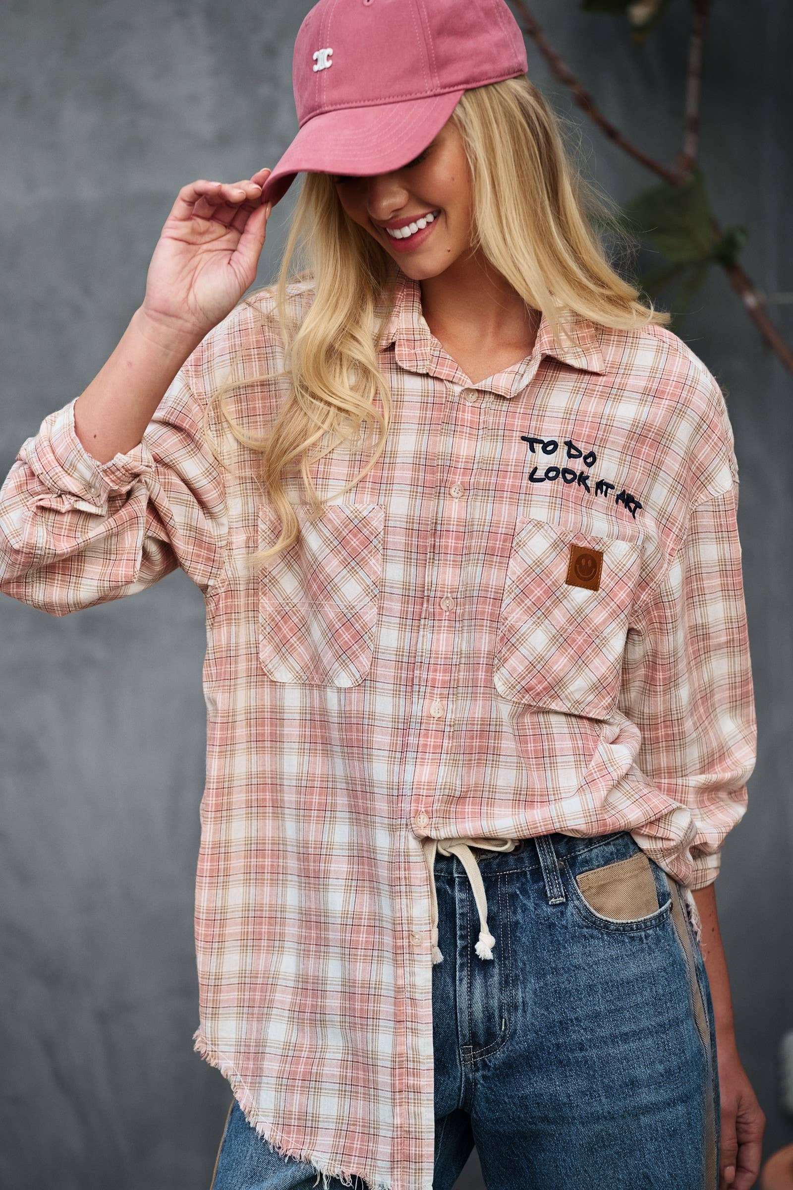 Urban Daizy - Wholesale Button Down Shirt - Women's - "TO DO LOOK AT ART" Embroidered Boho Top3