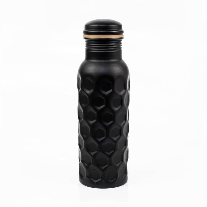 Black Diamond Hammered Copper Water Bottle - 700ML for wholesale by El'Cobre-Ecozonelifestyle