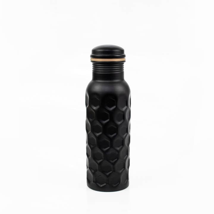 El'Cobre - Wholesale Water Bottle - Black Diamond Hammered Copper Water Bottle - 700ML